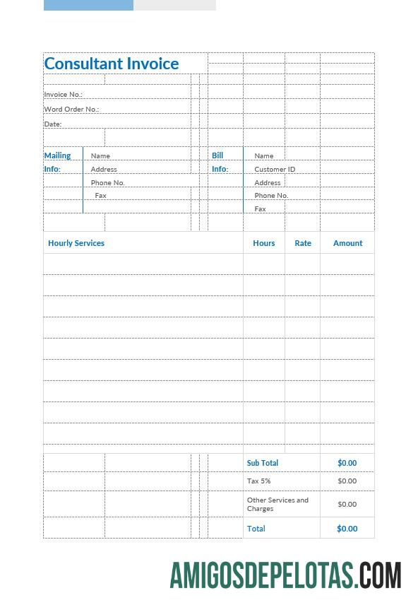 para download Modelo de fatura de consultor